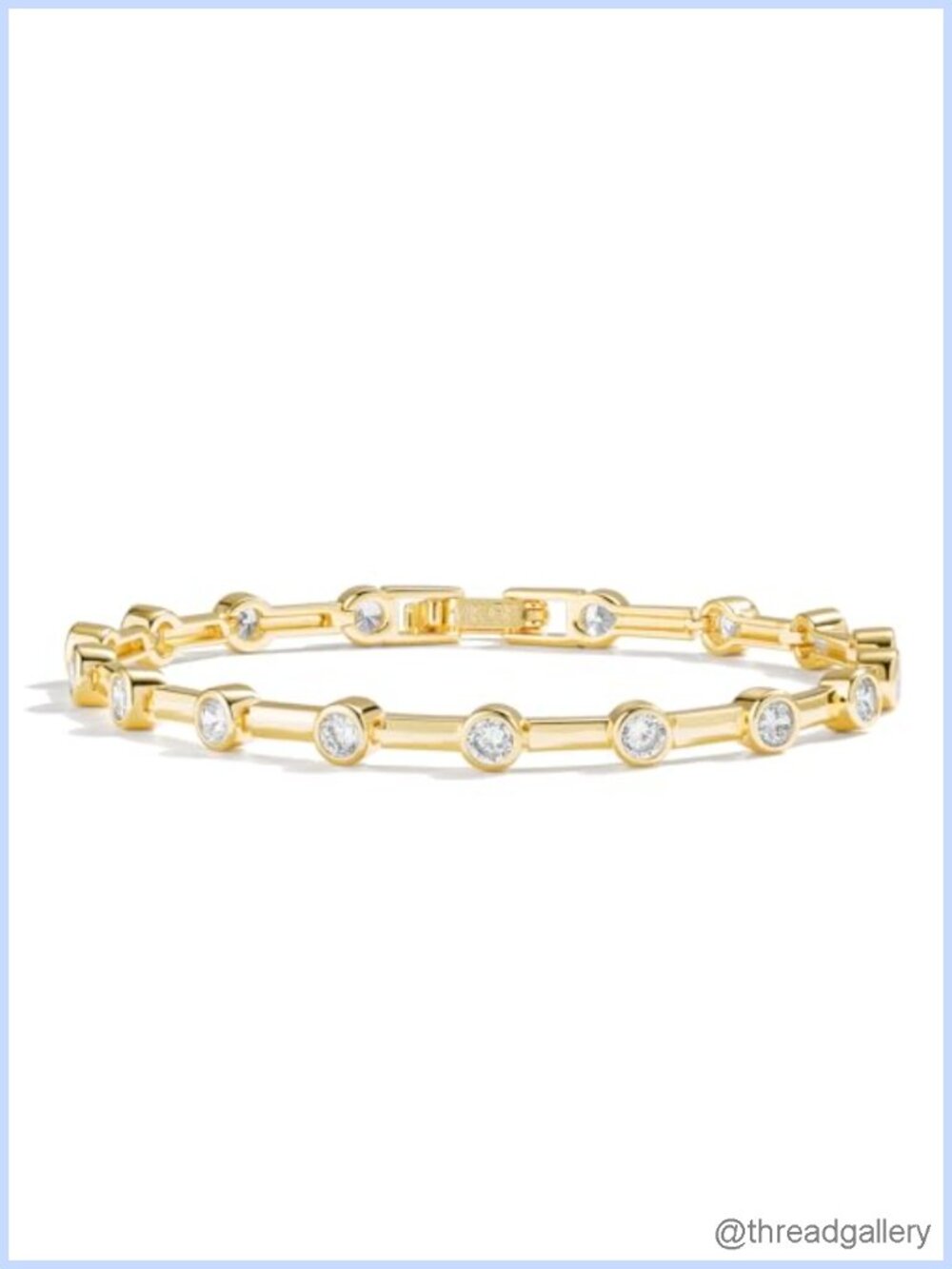 14K Gold Filled Tennis Bracelet Women Bezel CZ Dainty Chain